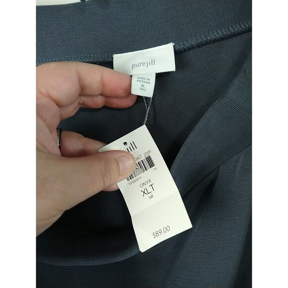 PureJill Woman XLT Pant Knit Wide Leg Pockets Elastic Waist Grey Casual Comfort - Picture 7 of 11